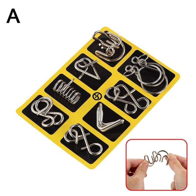 8-piece set of interlocking rings ABC wholesale and dropshipping 8-piece set of nine-link metal educational toys